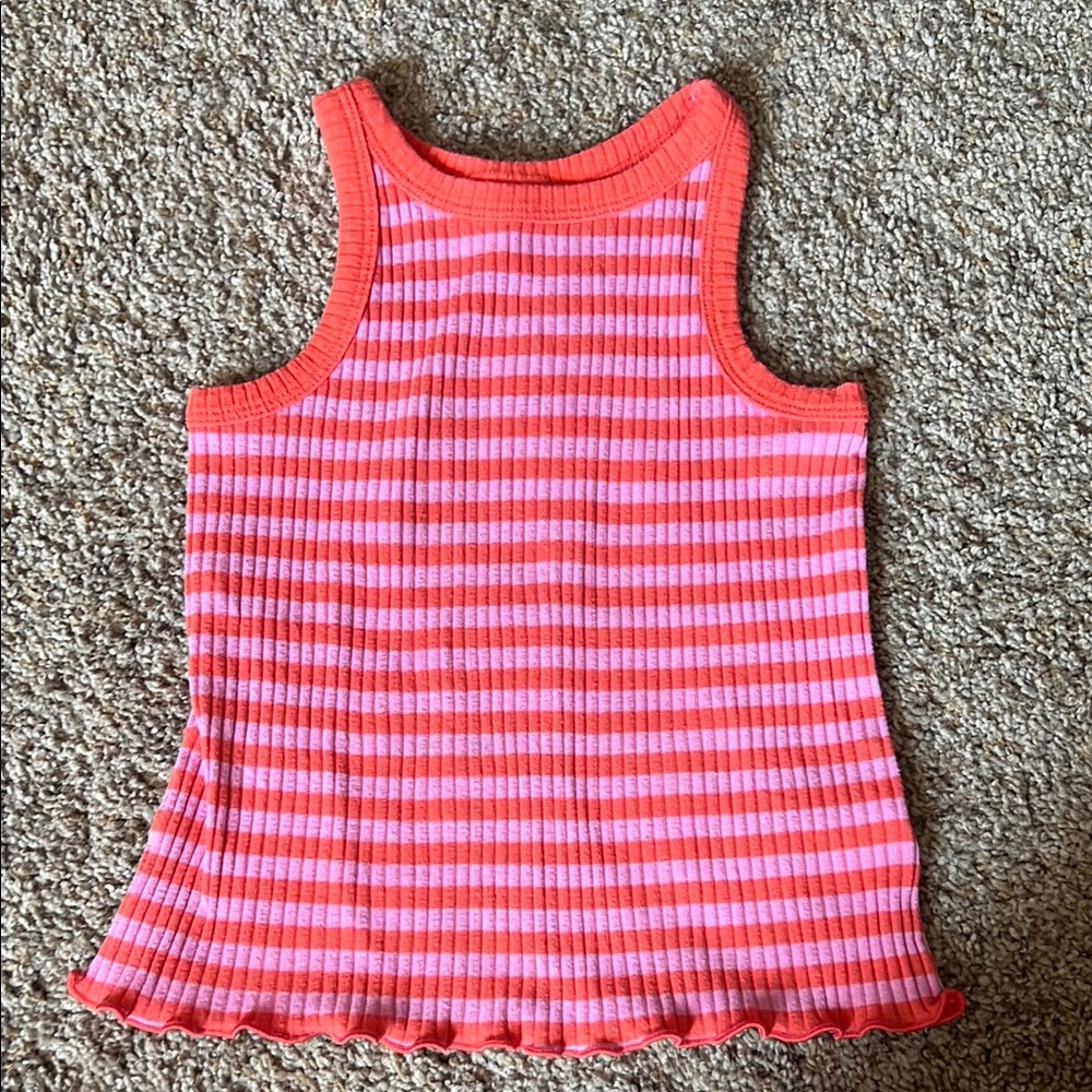 Cat & Jack Pink and Orange Striped Tank Top